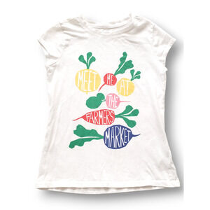 Girls 6-7 Farmers Market Veggie Tee White Dip Primary